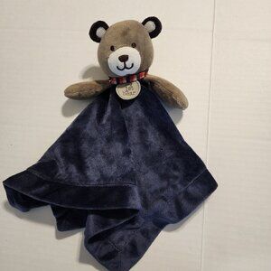 Carter's first bear plush lovey security blanket rattle  navy blue